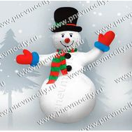  Новогодняя надувная фигура. Снеговик в черной шляпе, фото 1 