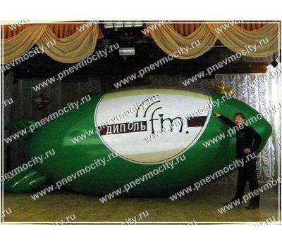 Рекламный Дирижабль Зеленый 6 х 2,2 м, фото 1 