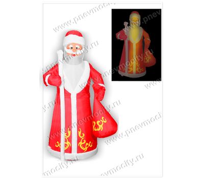  Новогодняя надувная фигура Надувной Дед Мороз с посохом С подсветкой, фото 1 