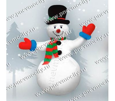  Новогодняя надувная фигура. Снеговик в черной шляпе, фото 1 